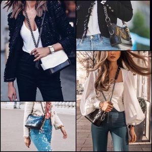 Quilt faux leather multi chain purse bag Gabrielle